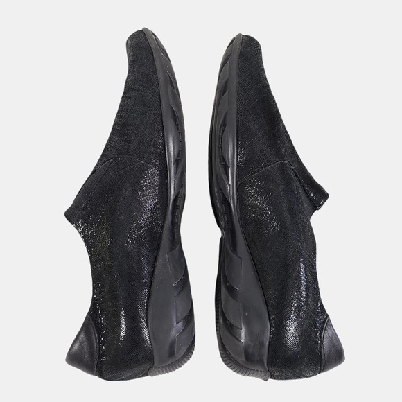 Vaneli Sport Front Zip Sneaker Nubuck Reptile Leather Comfort Shoes Black 9 - Picture 5 of 9